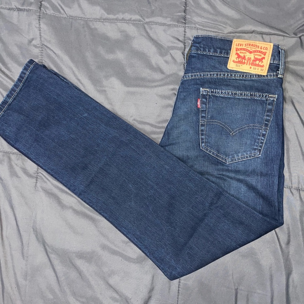 Levi's Men's Dark Blue Straight Jeans